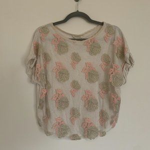 Anthropologie Brand Label Lace TShirt - S
